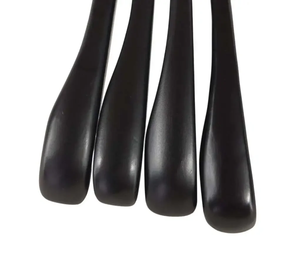 Moose Knuckles Heavy Duty Wooden Coat Hangers Set of 4 Two Sizes Black